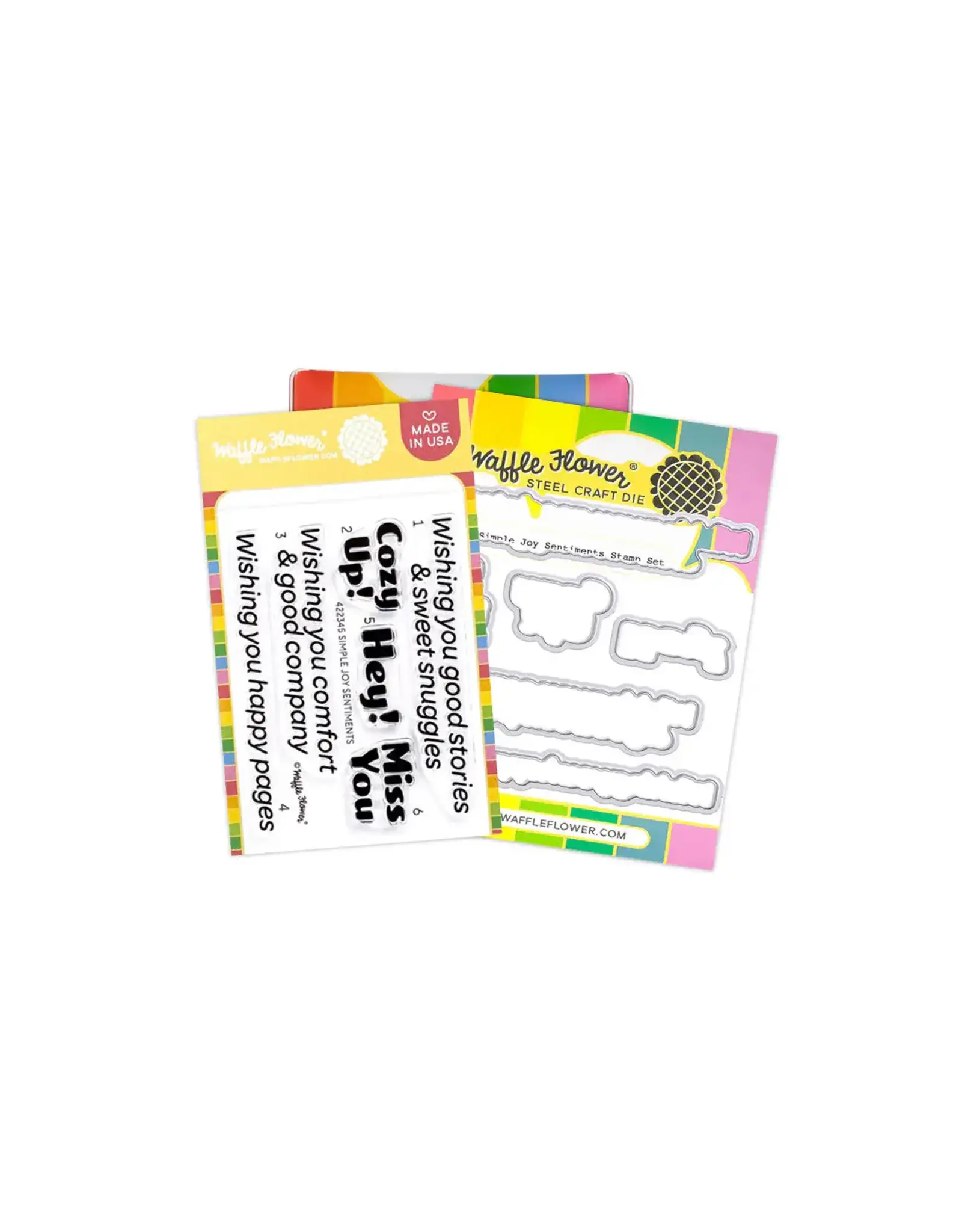 WAFFLE FLOWER WAFFLE FLOWER SIMPLE JOY SENTIMENTS CLEAR STAMP SET AND DIE COMBO