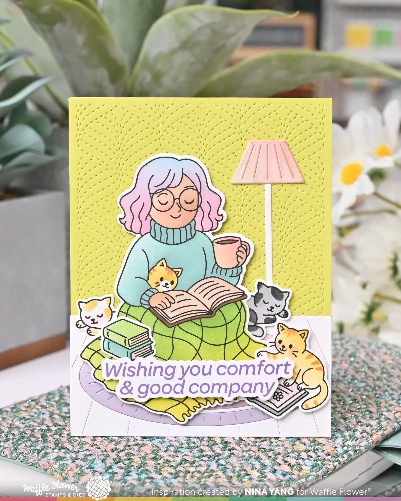 WAFFLE FLOWER WAFFLE FLOWER SIMPLE JOY SENTIMENTS CLEAR STAMP SET AND DIE COMBO