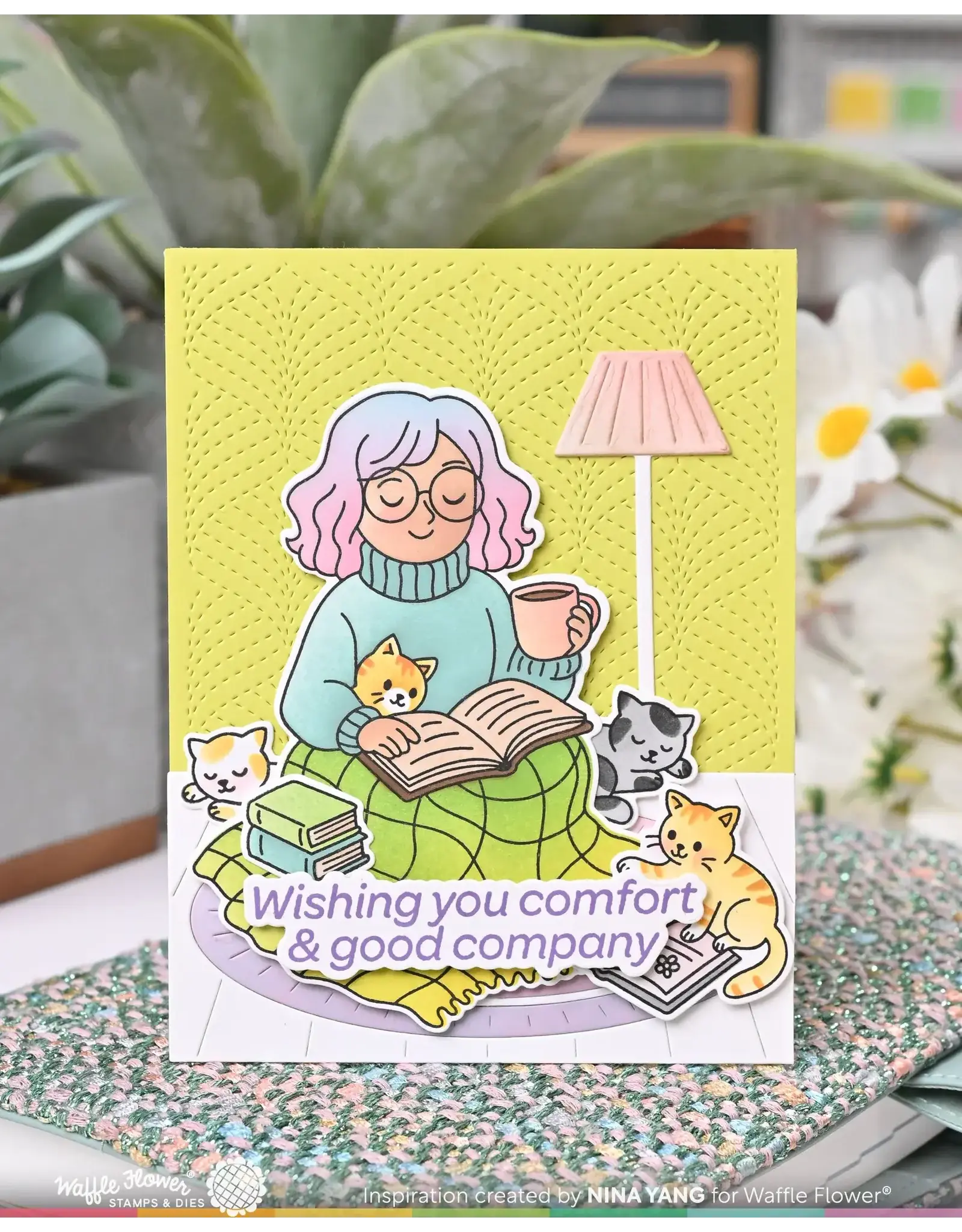 WAFFLE FLOWER WAFFLE FLOWER SIMPLE JOY SENTIMENTS CLEAR STAMP SET AND DIE COMBO