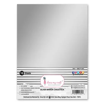 DRESS MY CRAFT DRESS MY CRAFT SILVER MIRROR CARDSTOCK A4 10/PK