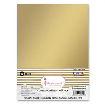 DRESS MY CRAFT DRESS MY CRAFT COPPER GOLD MIRROR CARDSTOCK A4 10/PK