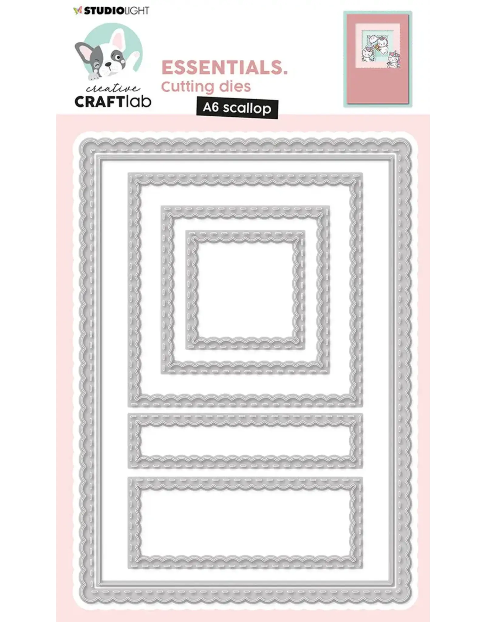 STUDIOLIGHT STUDIOLIGHT CREATIVE CRAFTLAB ESSENTIALS A6 SCALLOPED SQUARE DIE SET
