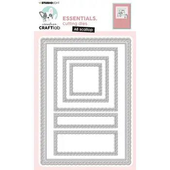 STUDIOLIGHT STUDIOLIGHT CREATIVE CRAFTLAB ESSENTIALS A6 SCALLOPED SQUARE DIE SET
