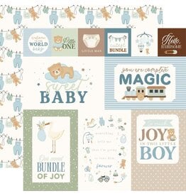 CARTA BELLA CARTA BELLA LITTLE LULLABIES BABY BOY MULTI JOURNALING CARDS 12x12 CARDSTOCK