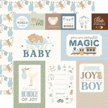 CARTA BELLA CARTA BELLA LITTLE LULLABIES BABY BOY MULTI JOURNALING CARDS 12x12 CARDSTOCK