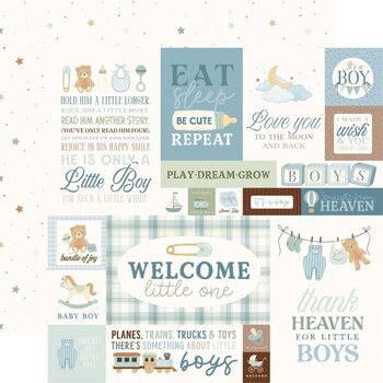 CARTA BELLA CARTA BELLA LITTLE LULLABIES BABY BOY BABY BOY JOURNALING CARDS 12x12 CARDSTOCK