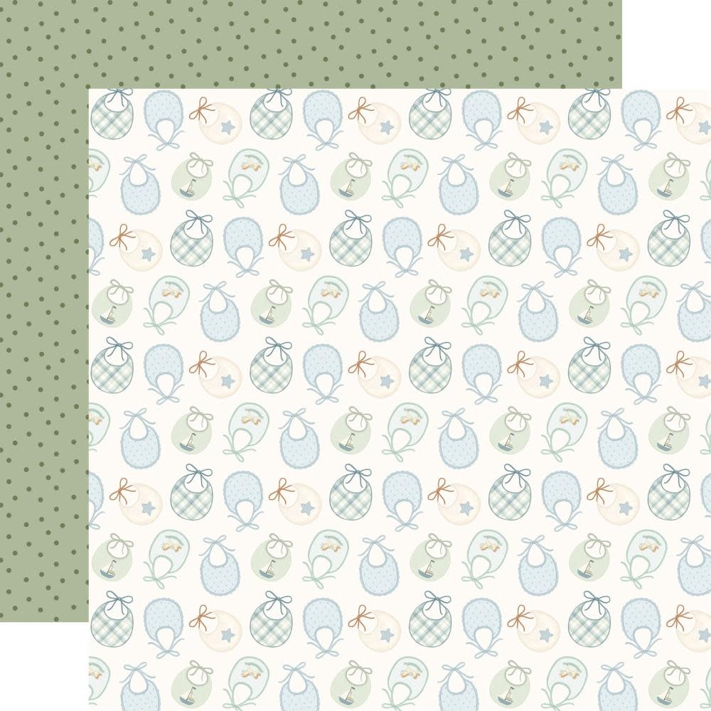 CARTA BELLA CARTA BELLA LITTLE LULLABIES BABY BOY BUNDLE OF JOY BIBS 12x12 CARDSTOCK