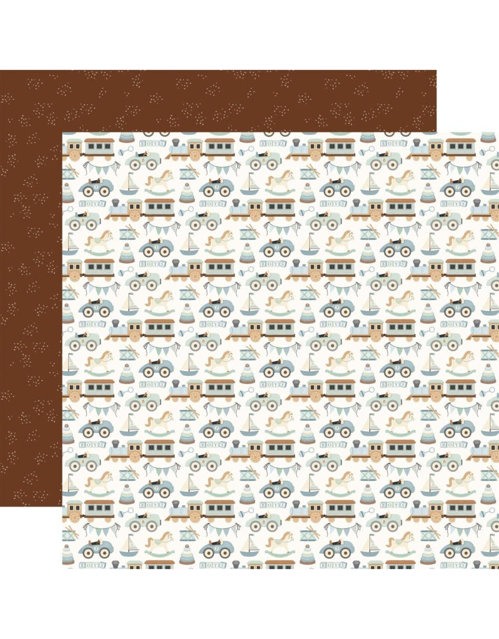 CARTA BELLA CARTA BELLA LITTLE LULLABIES BABY BOY A LITTLE BOY'S TOYS 12x12 CARDSTOCK