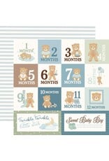 CARTA BELLA CARTA BELLA LITTLE LULLABIES BABY BOY MONTHLY JOURNALING CARDS 12x12 CARDSTOCK