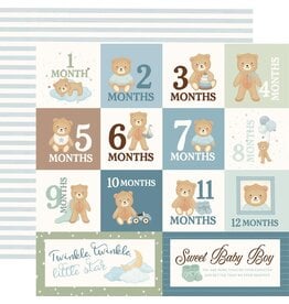 CARTA BELLA CARTA BELLA LITTLE LULLABIES BABY BOY MONTHLY JOURNALING CARDS 12x12 CARDSTOCK