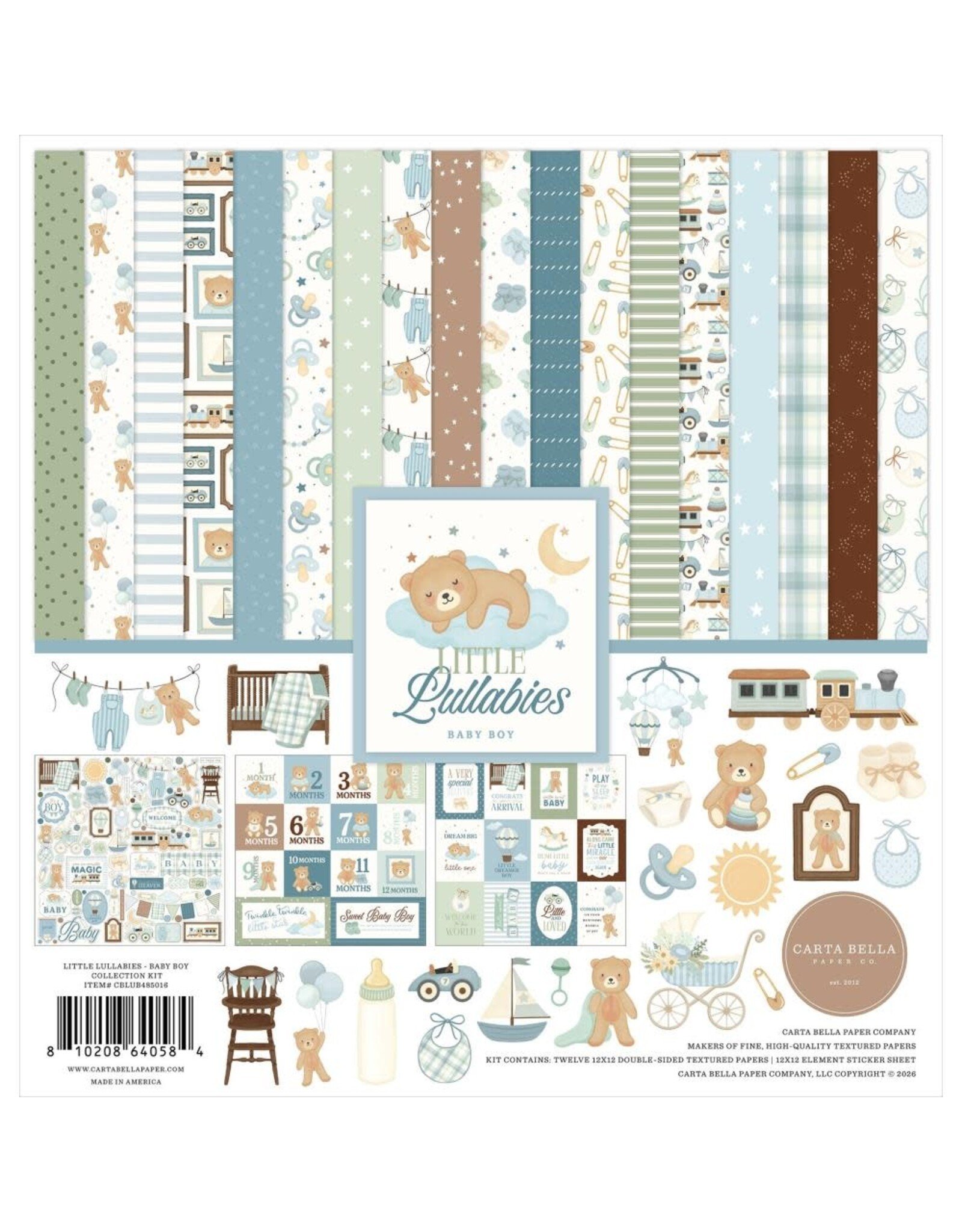 CARTA BELLA CARTA BELLA LITTLE LULLABIES BABY BOY 12x12 COLLECTION KIT
