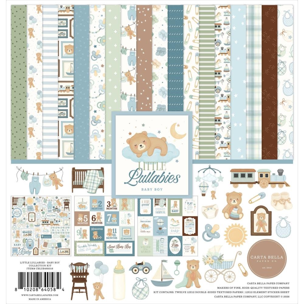CARTA BELLA CARTA BELLA LITTLE LULLABIES BABY BOY 12x12 COLLECTION KIT