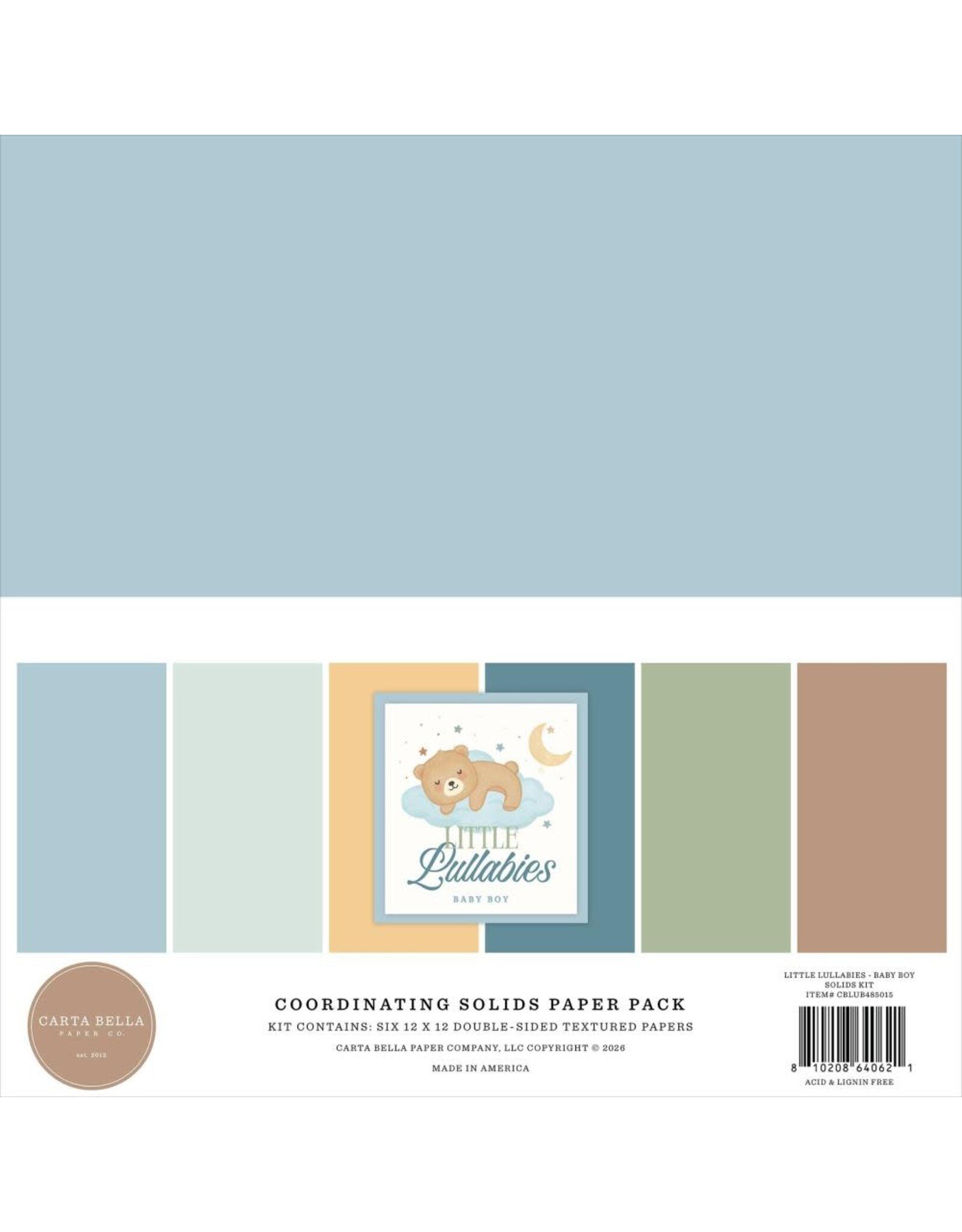 CARTA BELLA CARTA BELLA LITTLE LULLABIES BABY BOY 12x12 SOLIDS COLLECTION KIT