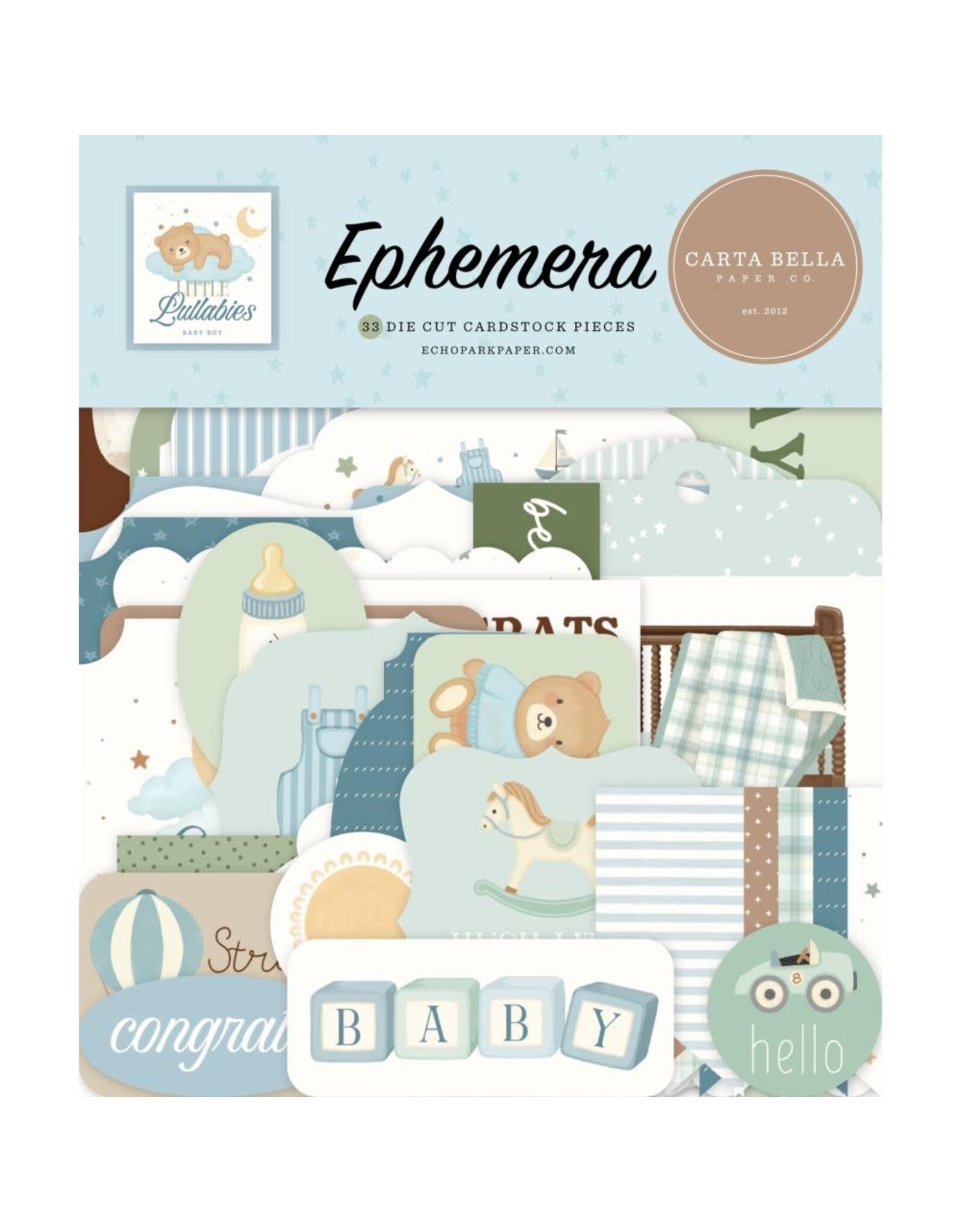 CARTA BELLA CARTA BELLA LITTLE LULLABIES BABY BOY EPHEMERA DIE CUTS