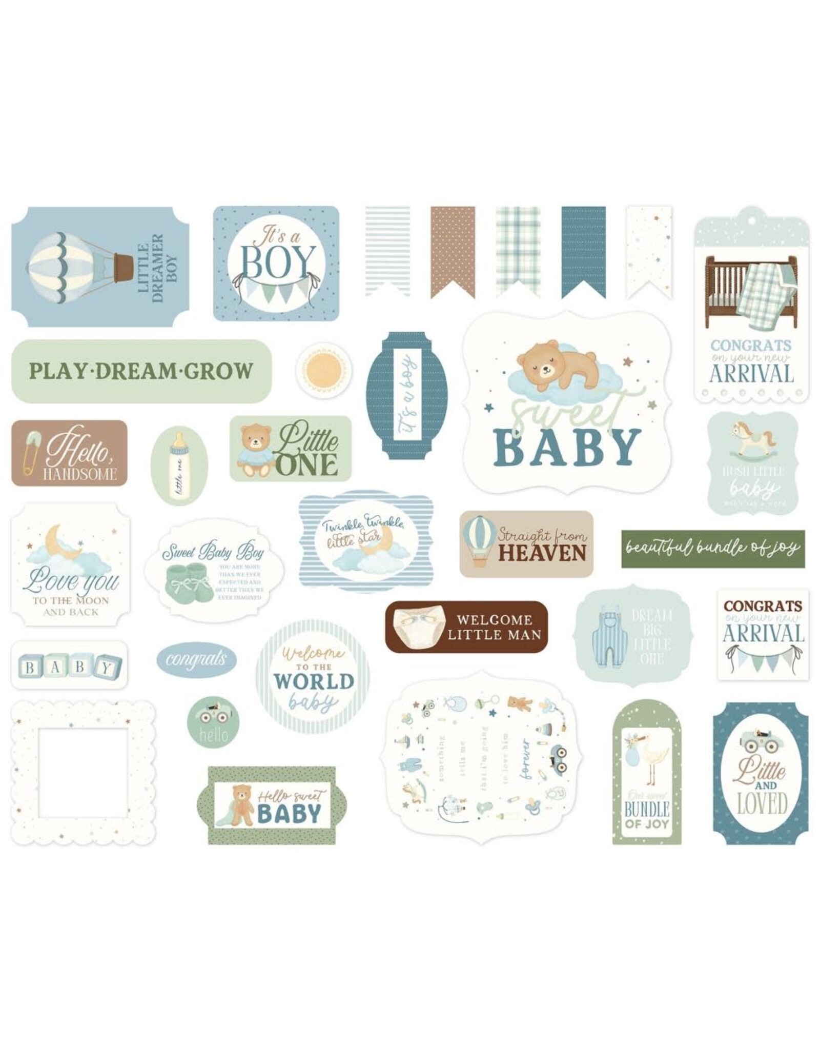 CARTA BELLA CARTA BELLA LITTLE LULLABIES BABY BOY EPHEMERA DIE CUTS