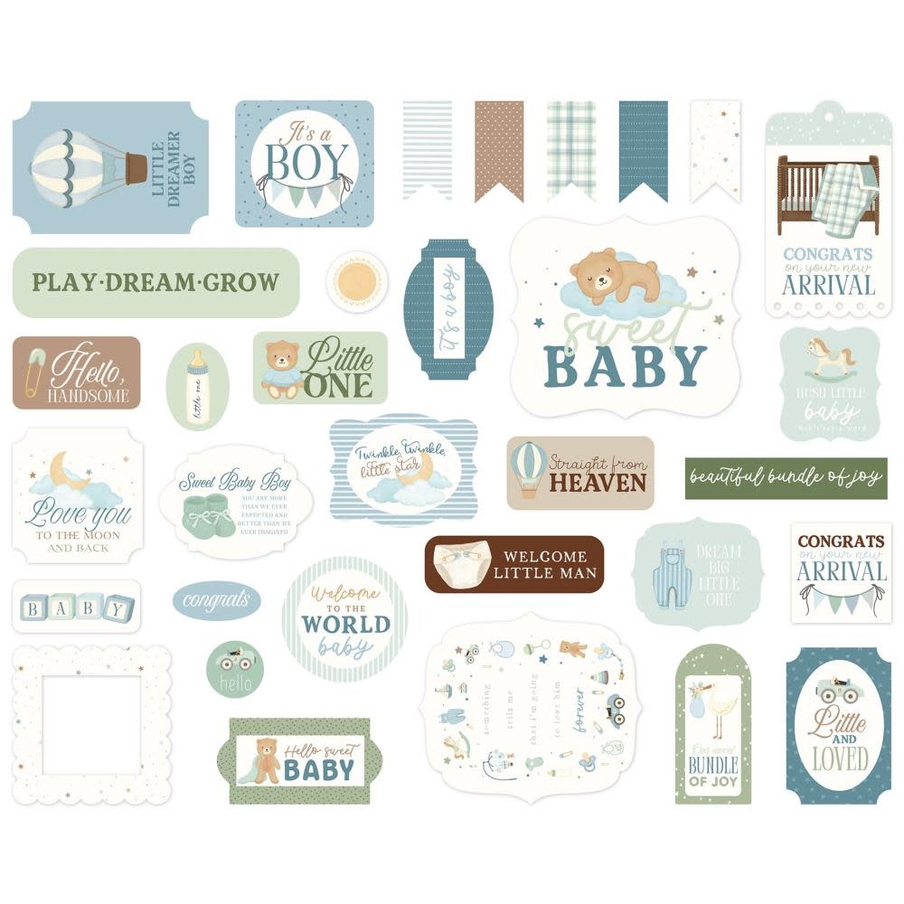 CARTA BELLA CARTA BELLA LITTLE LULLABIES BABY BOY EPHEMERA DIE CUTS