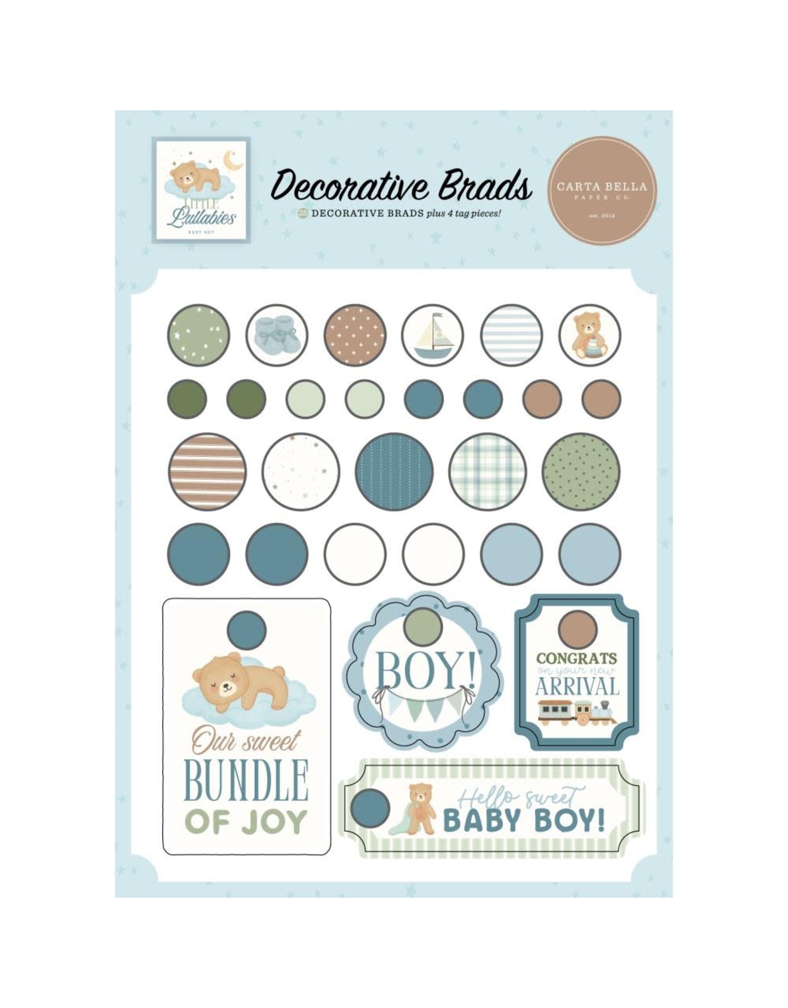 CARTA BELLA CARTA BELLA LITTLE LULLABIES BABY BOY DECORATIVE BRADS