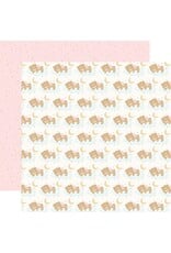 CARTA BELLA CARTA BELLA LITTLE LULLABIES BABY GIRL SLEEPY GIRL BEAR 12x12 CARDSTOCK