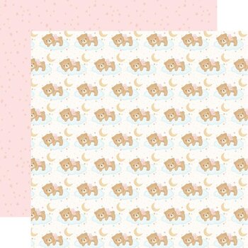 CARTA BELLA CARTA BELLA LITTLE LULLABIES BABY GIRL SLEEPY GIRL BEAR 12x12 CARDSTOCK