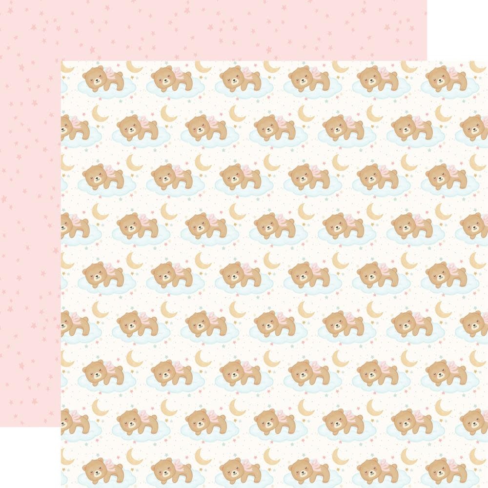 CARTA BELLA CARTA BELLA LITTLE LULLABIES BABY GIRL SLEEPY GIRL BEAR 12x12 CARDSTOCK