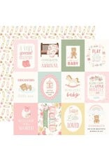 CARTA BELLA CARTA BELLA LITTLE LULLABIES BABY GIRL 3x4 JOURNALING CARDS 12x12 CARDSTOCK