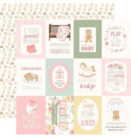CARTA BELLA CARTA BELLA LITTLE LULLABIES BABY GIRL 3x4 JOURNALING CARDS 12x12 CARDSTOCK