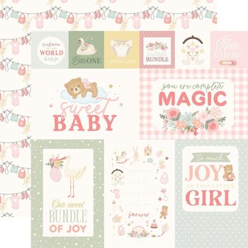CARTA BELLA CARTA BELLA LITTLE LULLABIES BABY GIRL MULTI JOURNALING CARDS 12x12 CARDSTOCK
