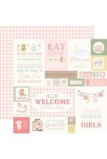 CARTA BELLA CARTA BELLA LITTLE LULLABIES BABY GIRL BABY GIRL JOURNALING CARDS 12x12 CARDSTOCK
