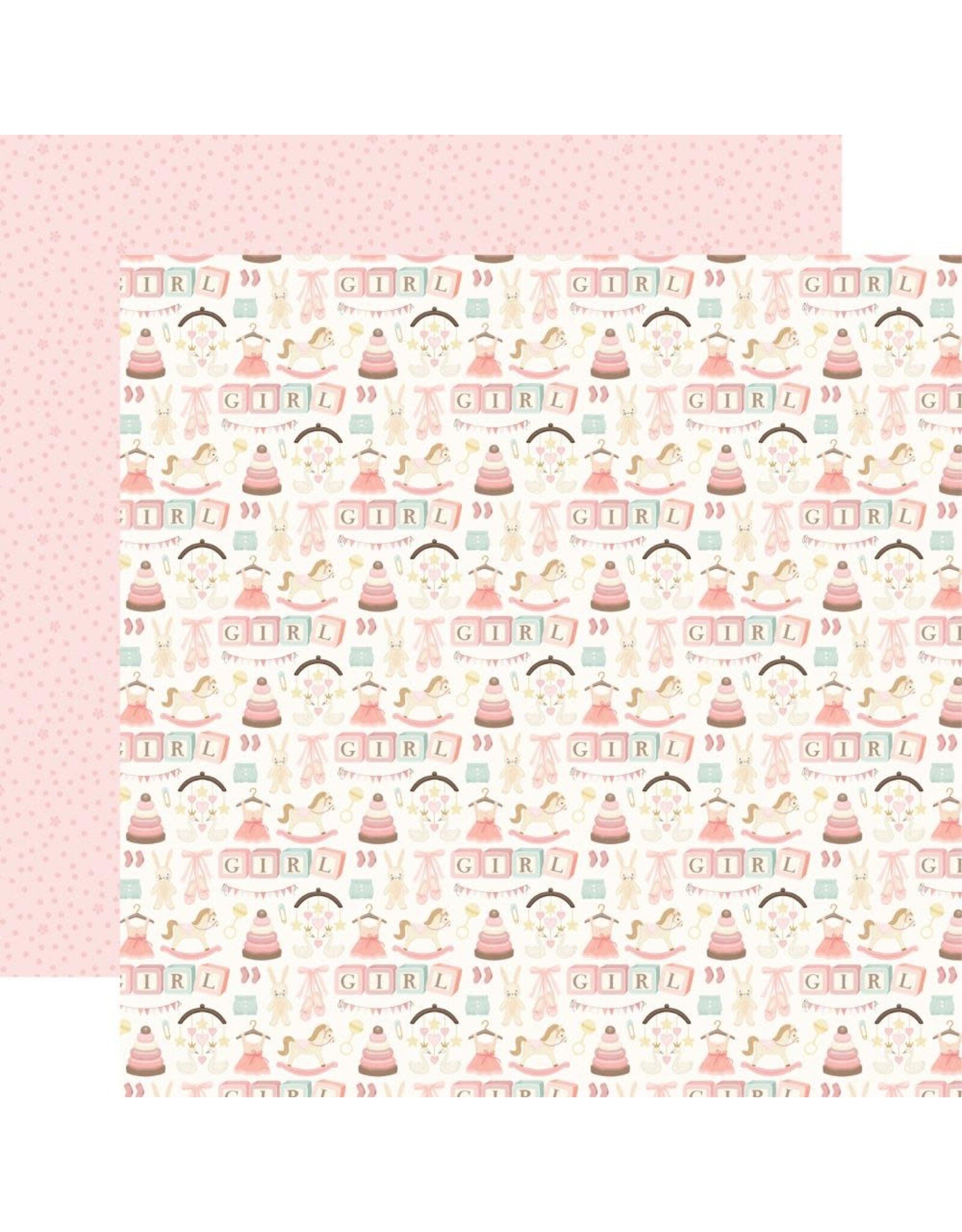 CARTA BELLA CARTA BELLA LITTLE LULLABIES BABY GIRL A LITTLE GIRL'S TOYS 12x12 CARDSTOCK