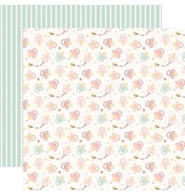 CARTA BELLA CARTA BELLA LITTLE LULLABIES BABY GIRL LITTLE ONE PACIFIERS 12x12 CARDSTOCK
