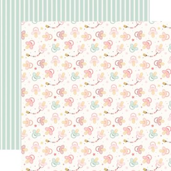 CARTA BELLA CARTA BELLA LITTLE LULLABIES BABY GIRL LITTLE ONE PACIFIERS 12x12 CARDSTOCK