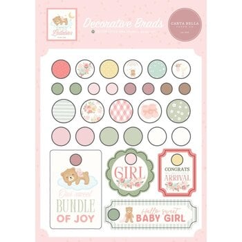 CARTA BELLA CARTA BELLA LITTLE LULLABIES BABY GIRL DECORATIVE BRADS