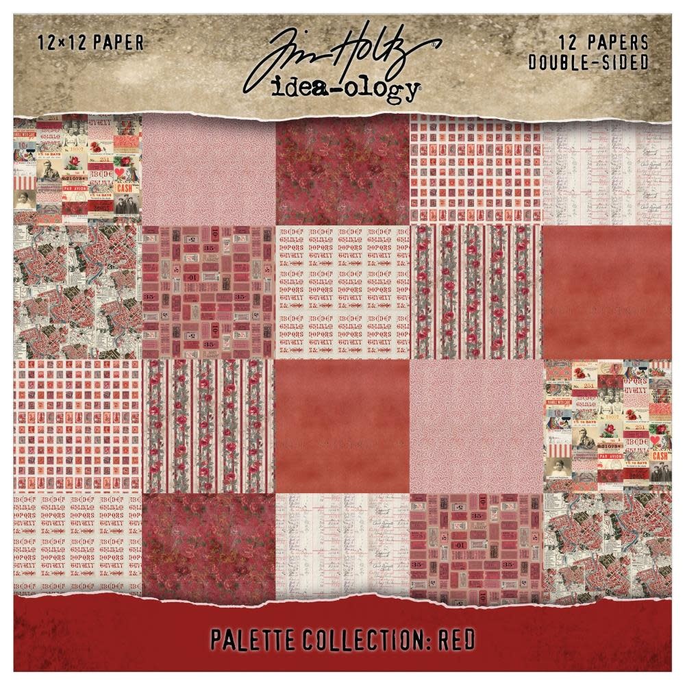 ADVANTUS TIM HOLTZ IDEA-OLOGY PALETTE COLLECTION RED 12x12 DOUBLE SIDED CARDSTOCK