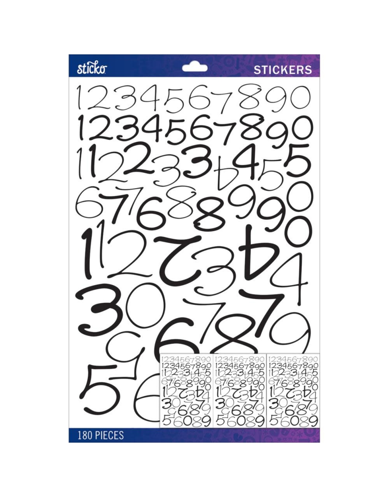 EK SUCCESS STICKO BLACK WENDY NUMBERS STICKERS VARIETY PACK