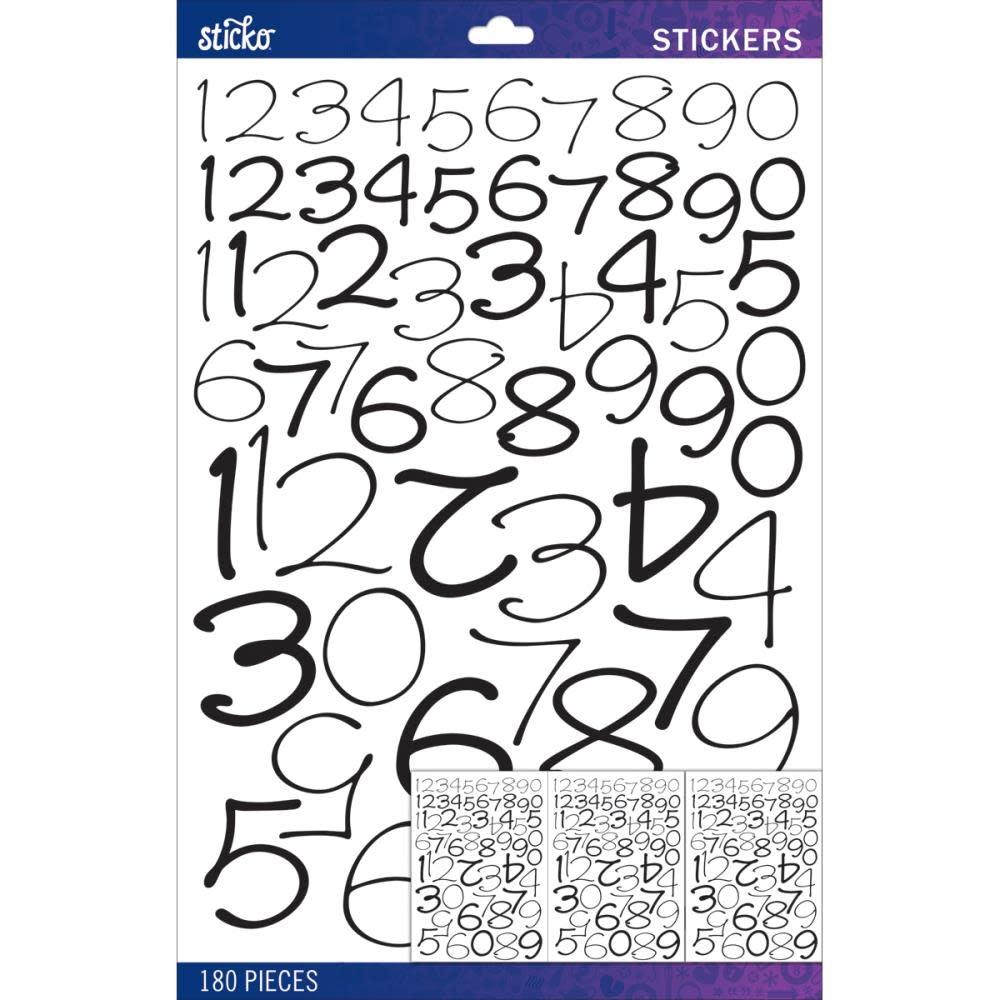 EK SUCCESS STICKO BLACK WENDY NUMBERS STICKERS VARIETY PACK