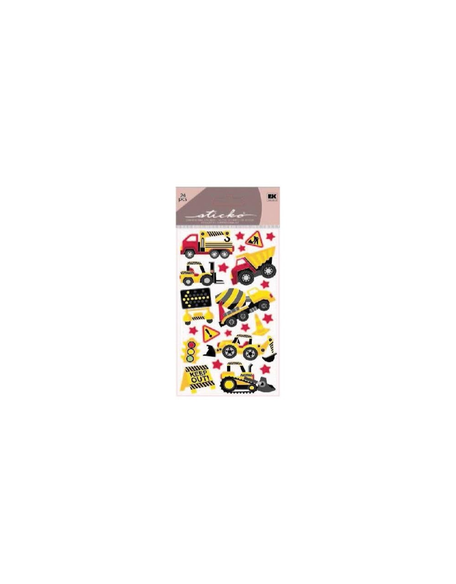 EK SUCCESS AMERICAN CRAFTS STICKO CONSTRUCTION ZONE DIMENSIONAL STICKERS