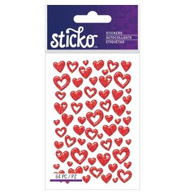 EK SUCCESS STICKO MINI RED HEARTS EPOXY STICKERS