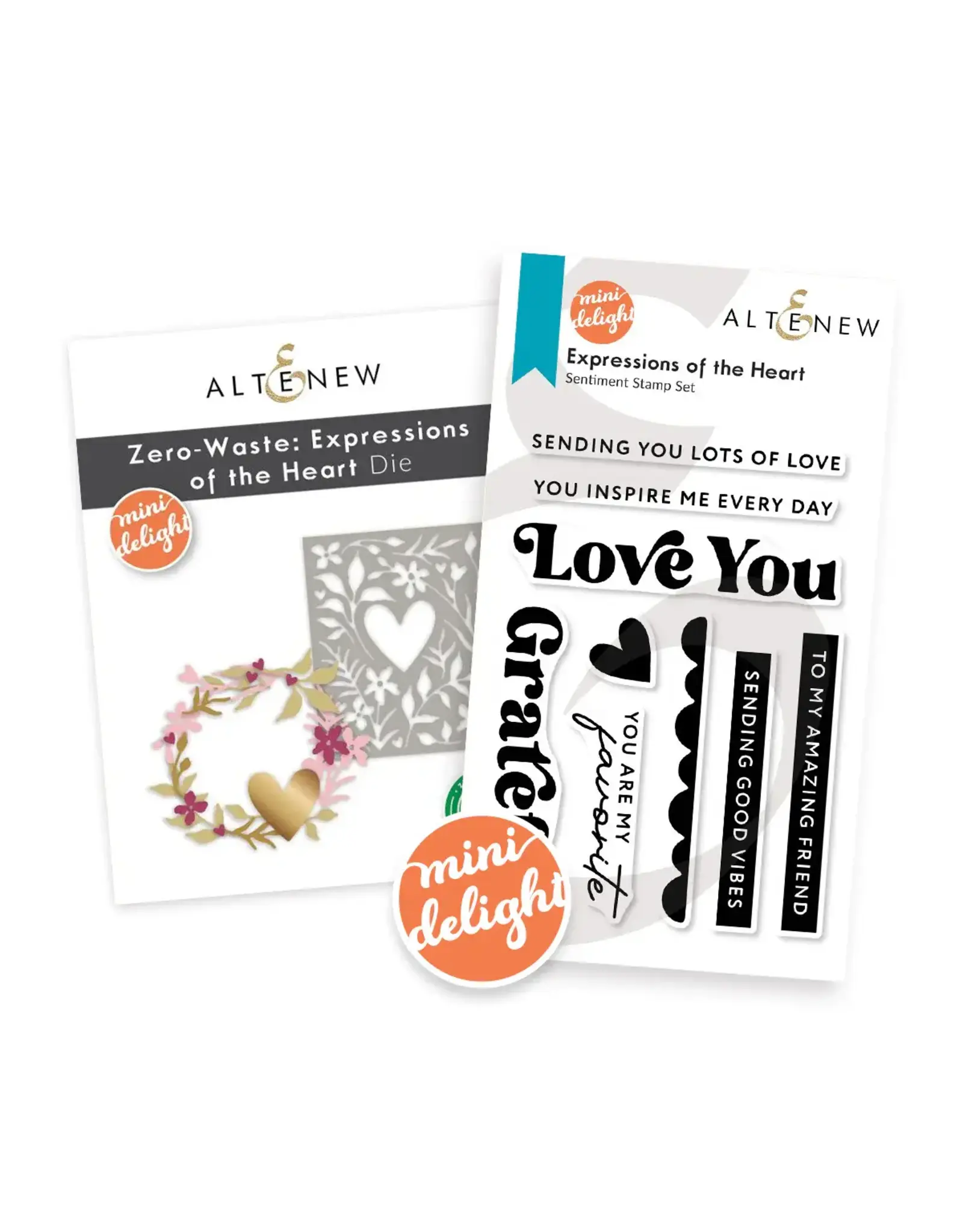 ALTENEW ALTENEW MINI DELIGHT: EXPRESSIONS OF THE HEART CLEAR STAMP & DIE SET