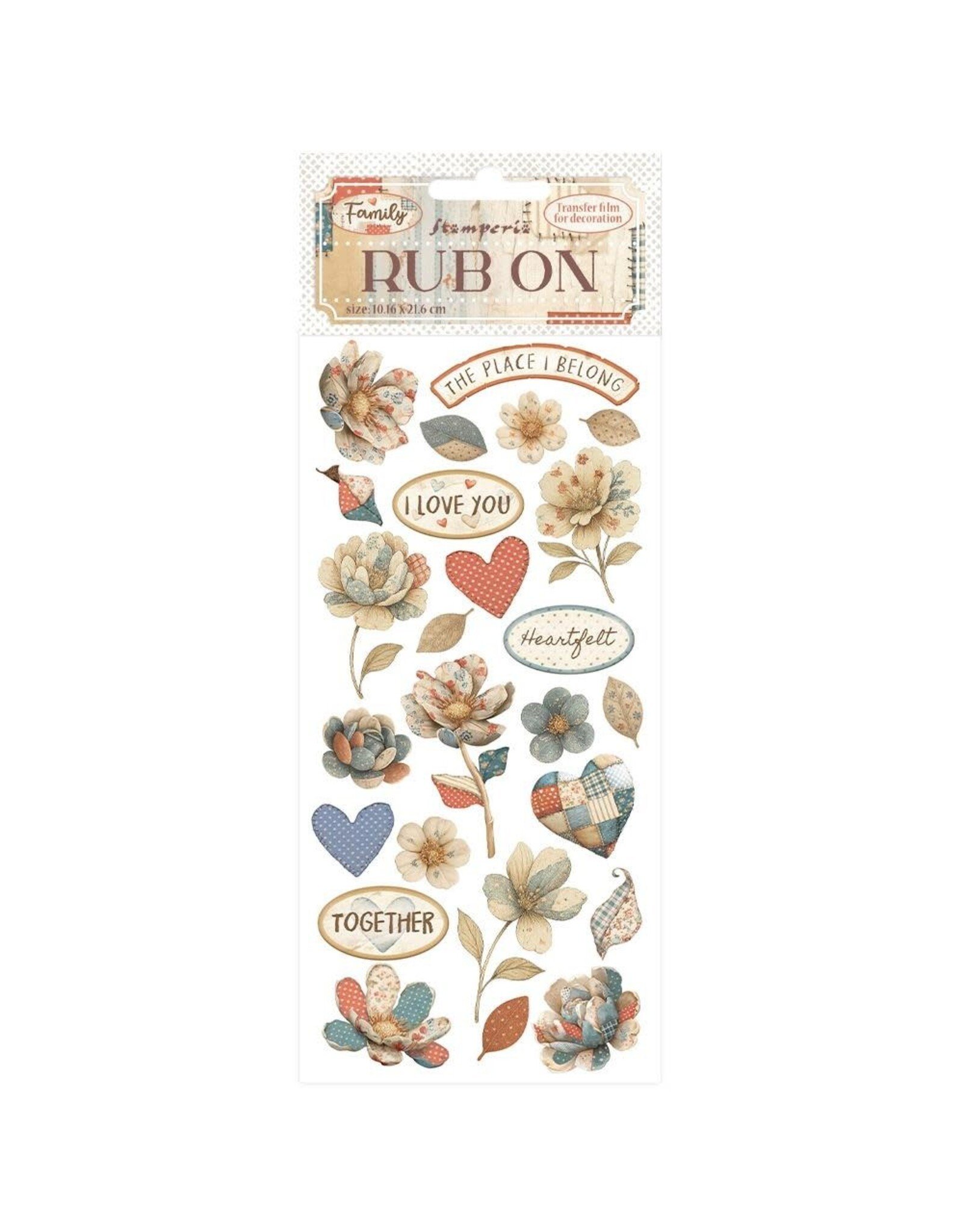 STAMPERIA STAMPERIA FAMILY PATCHWORK FLOWERS RUB-ON
