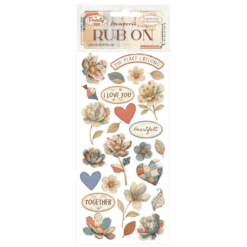 STAMPERIA STAMPERIA FAMILY PATCHWORK FLOWERS RUB-ON