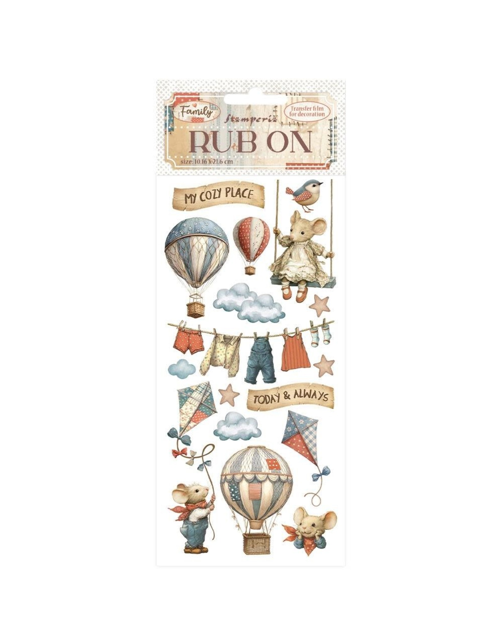 STAMPERIA STAMPERIA FAMILY AIR BALLOONS RUB-ON
