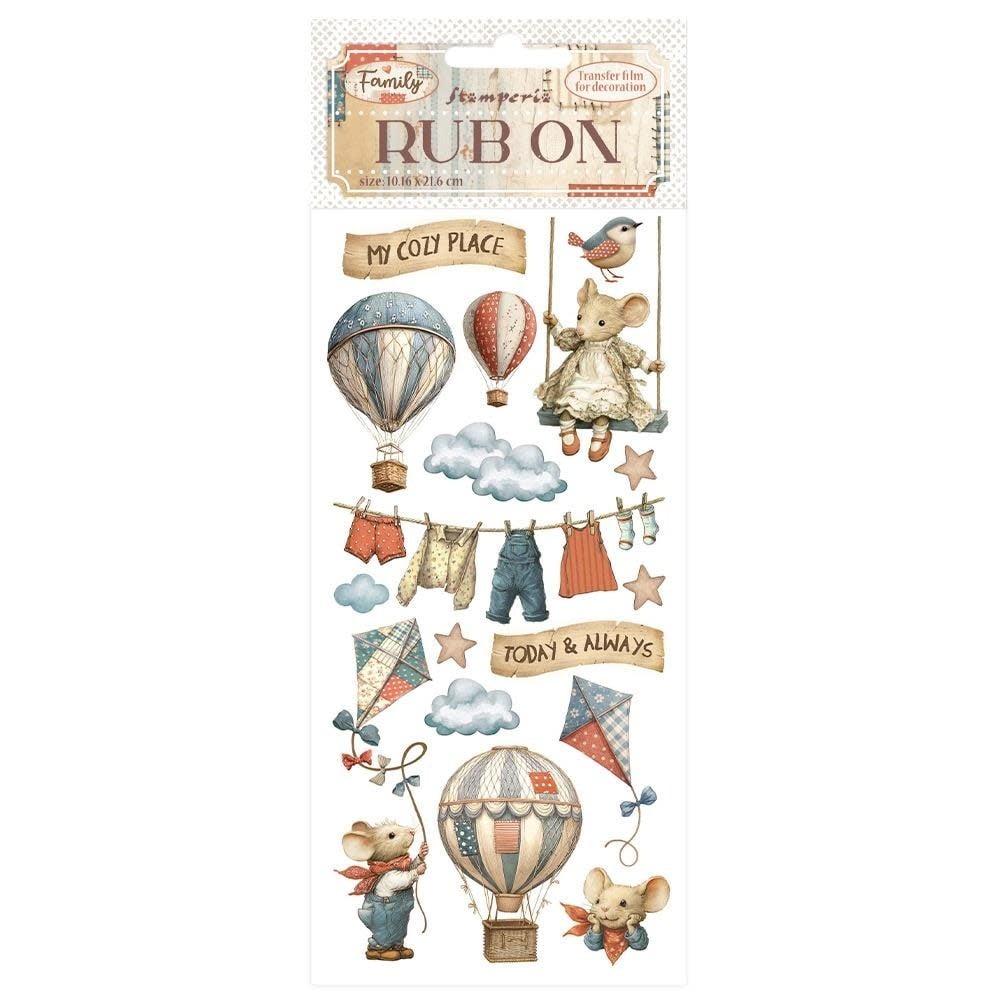 STAMPERIA STAMPERIA FAMILY AIR BALLOONS RUB-ON
