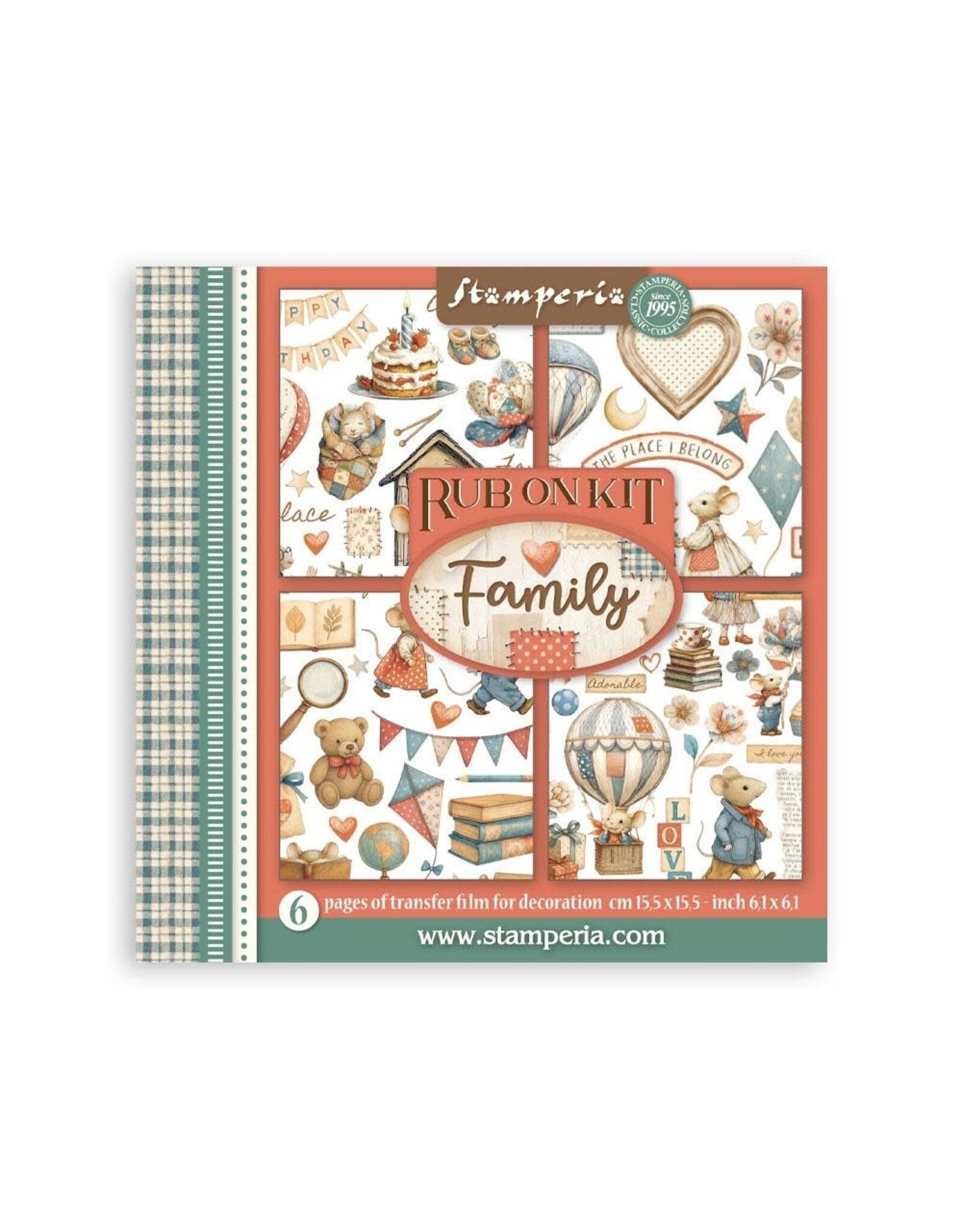 STAMPERIA STAMPERIA FAMILY ASSORTED RUB-ONS 6/PK