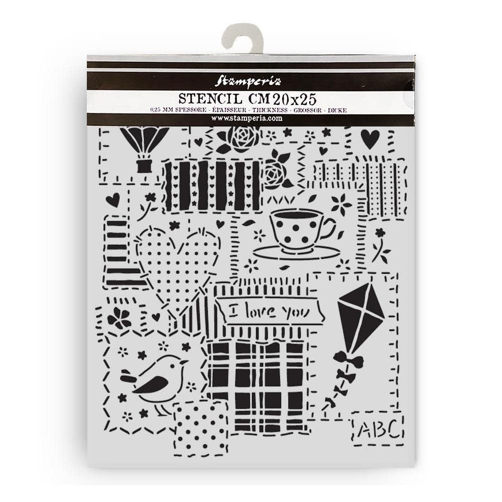 STAMPERIA STAMPERIA FAMILY PATCHWORK 20x25cm STENCIL