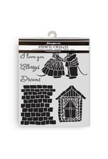 STAMPERIA STAMPERIA FAMILY HOUSE AND MICE 20x25cm STENCIL