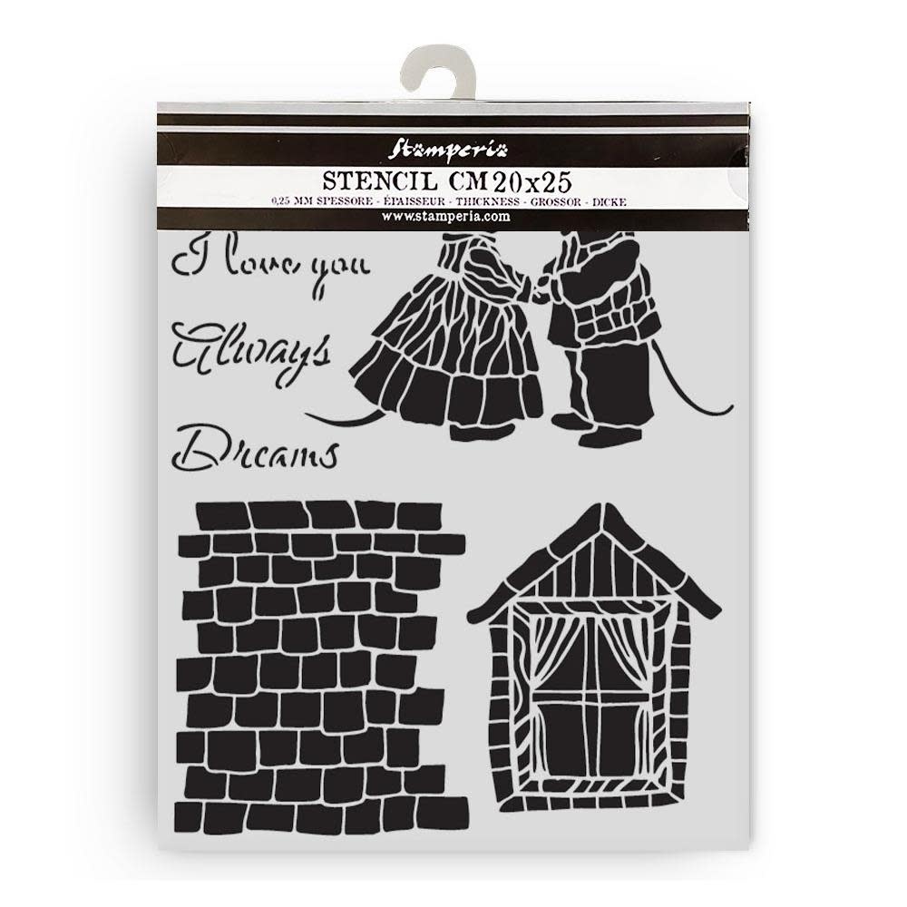 STAMPERIA STAMPERIA FAMILY HOUSE AND MICE 20x25cm STENCIL