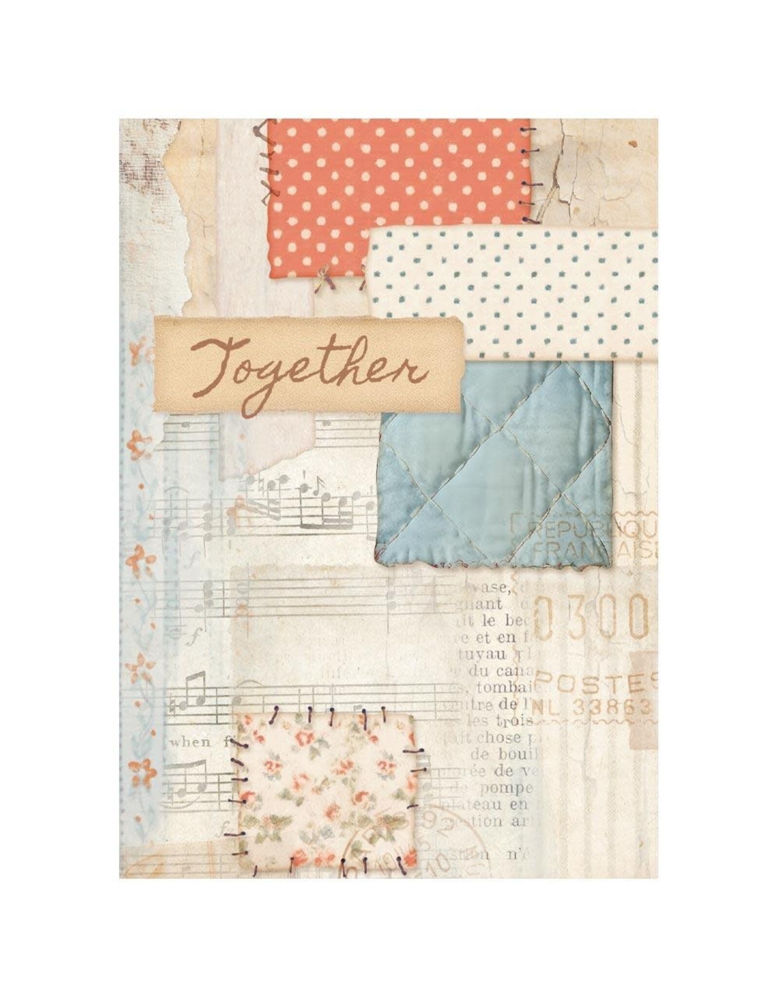 STAMPERIA STAMPERIA FAMILY ASSORTED A6 RICE PAPER DECOUPAGE BACKGROUNDS 10.5X14.8CM 8/PK