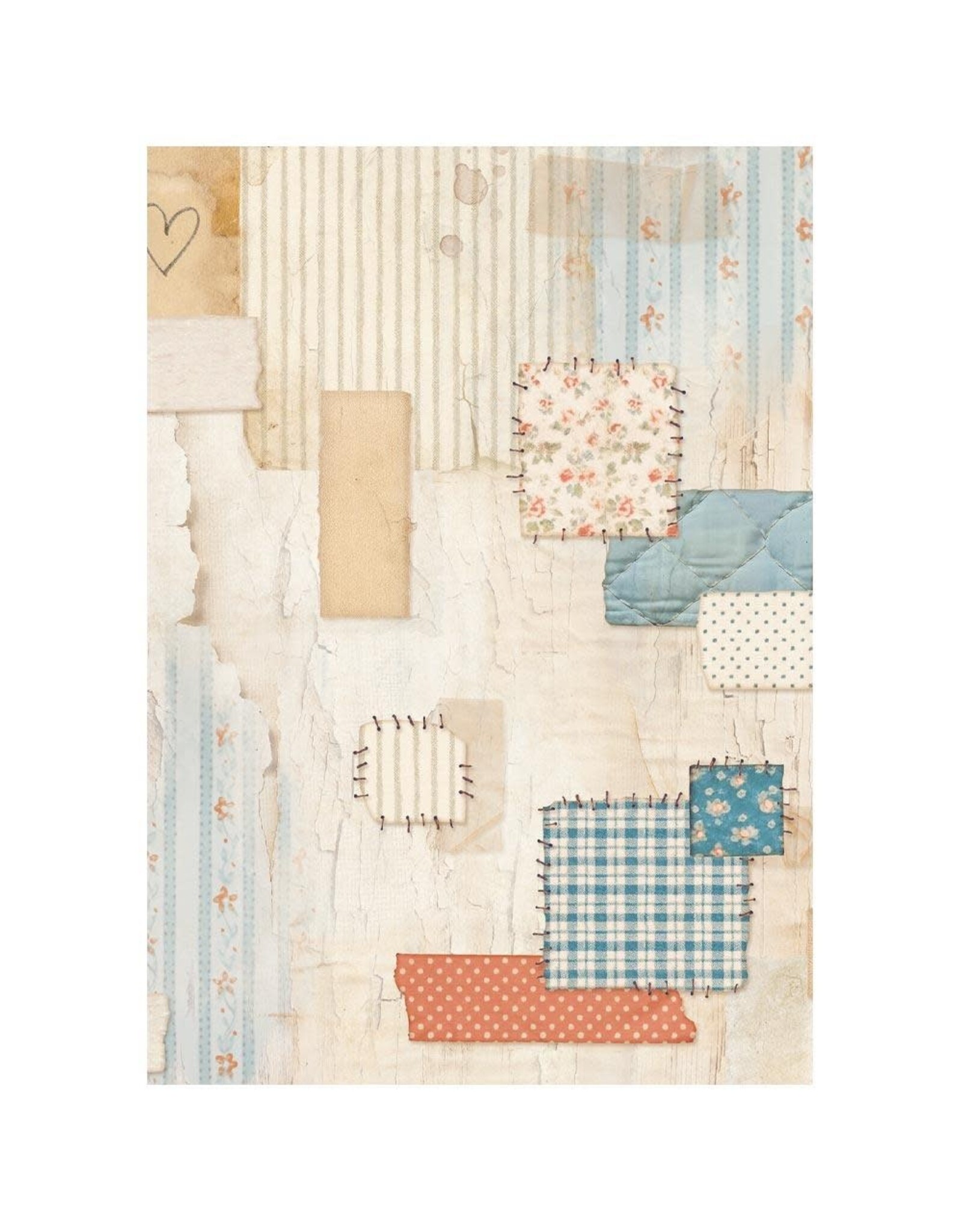 STAMPERIA STAMPERIA FAMILY ASSORTED A6 RICE PAPER DECOUPAGE BACKGROUNDS 10.5X14.8CM 8/PK