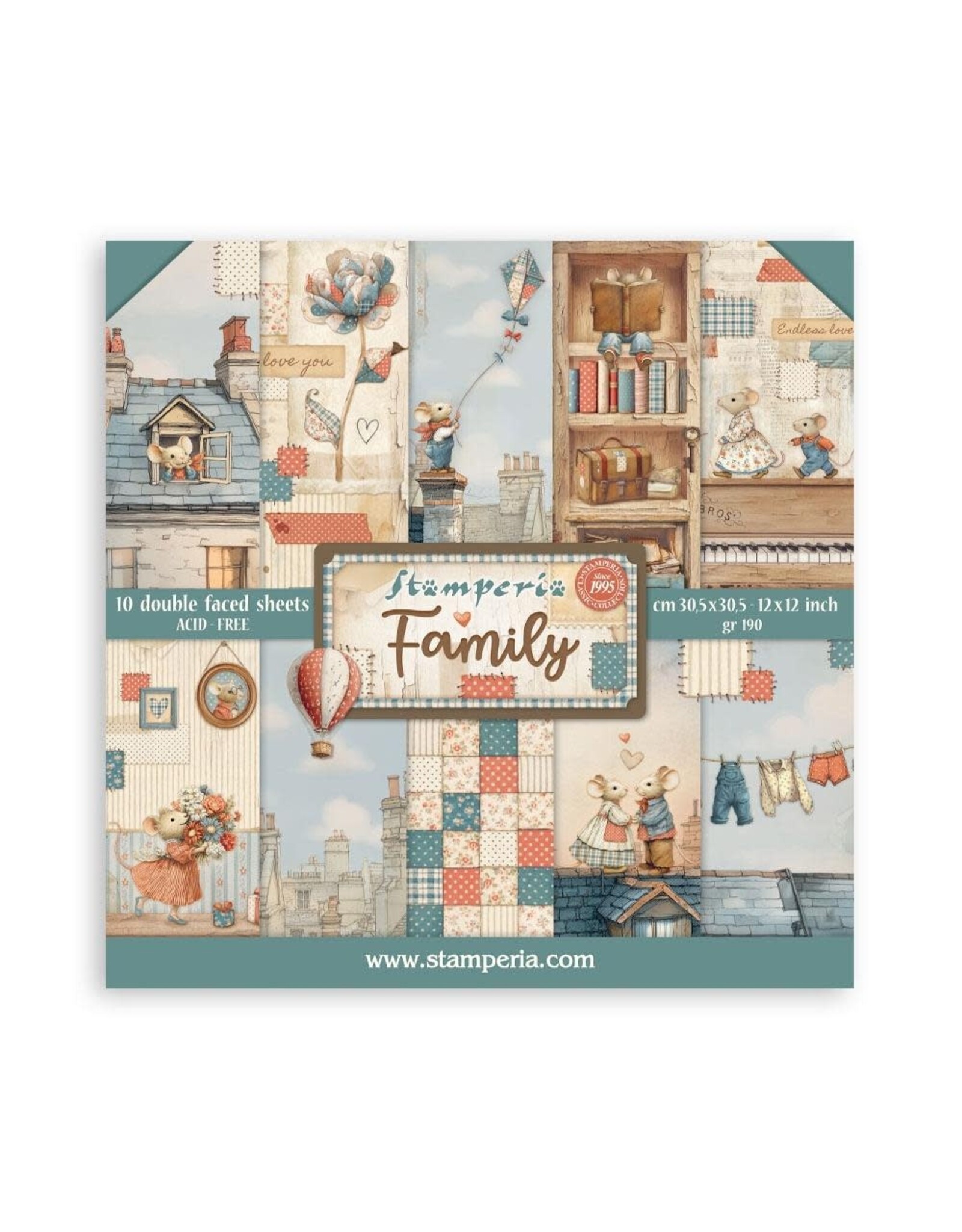 STAMPERIA STAMPERIA FAMILY 12x12 COLLECTION PACK 10 SHEETS