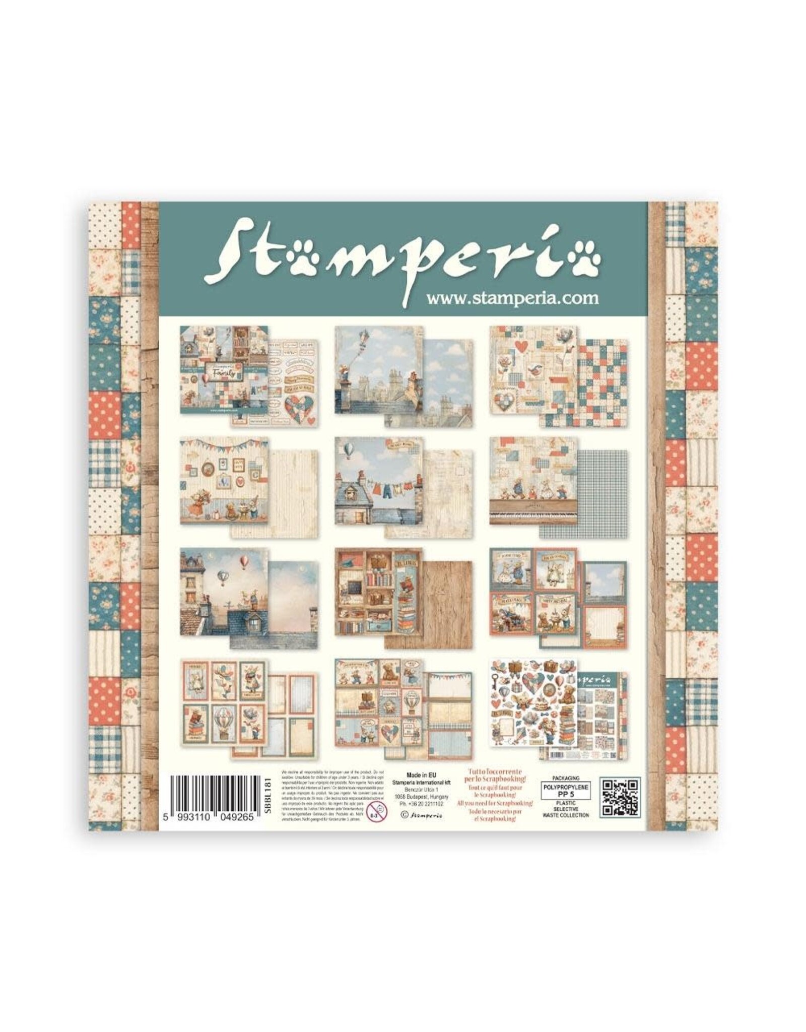 STAMPERIA STAMPERIA FAMILY 12x12 COLLECTION PACK 10 SHEETS